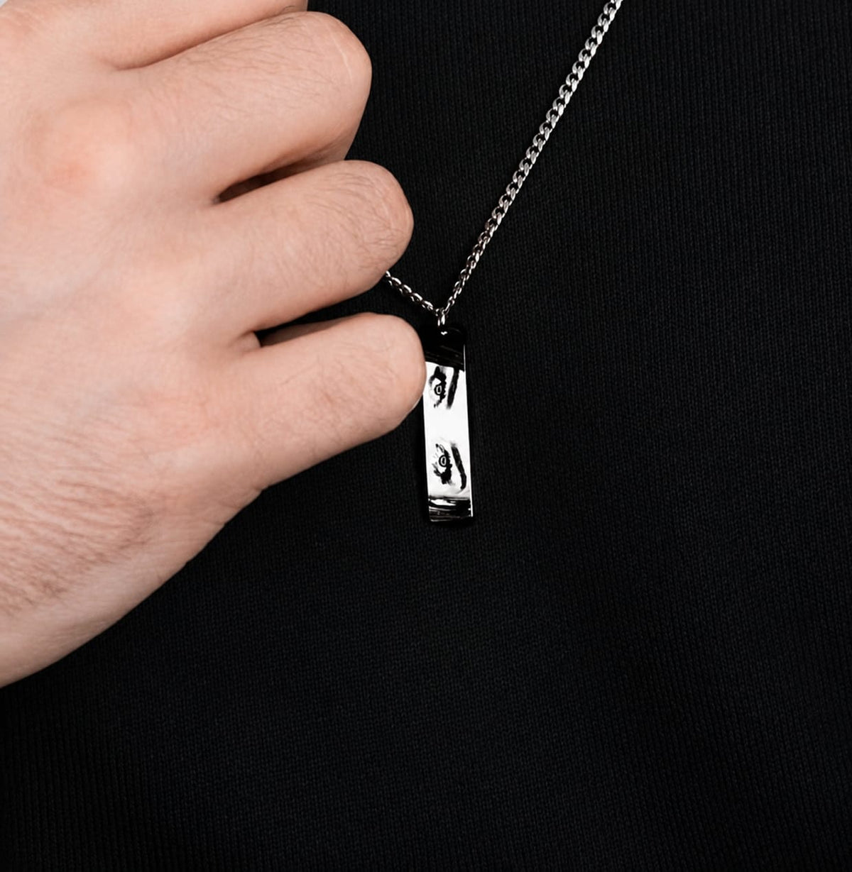 Personalized Photo Engraved Bar Necklace