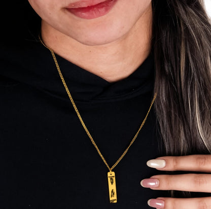Personalized Photo Engraved Bar Necklace