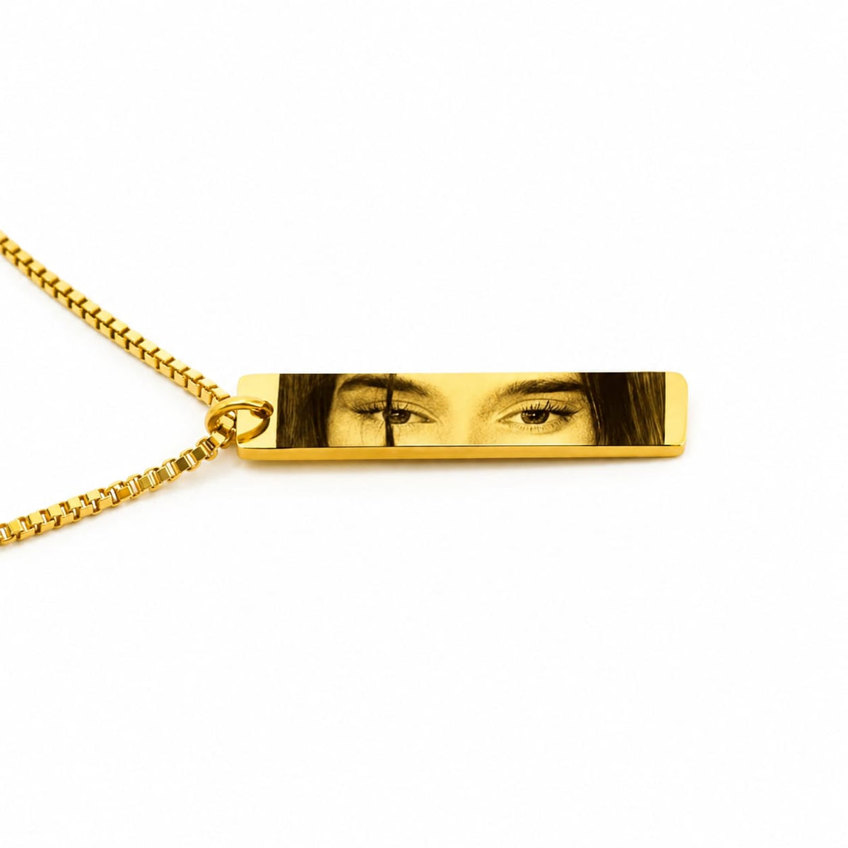 Personalized Photo Engraved Bar Necklace
