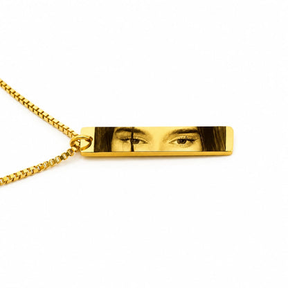 Personalized Photo Engraved Bar Necklace